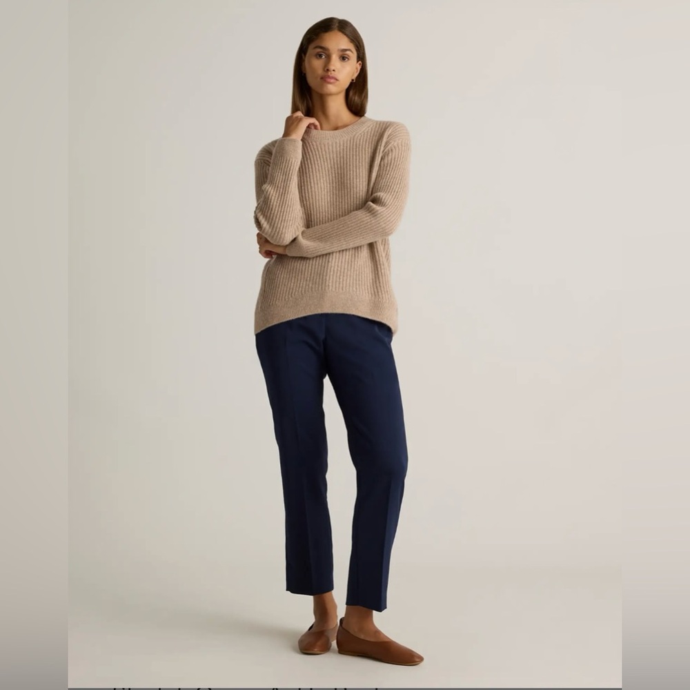 Quince Navy Straight-Leg Pants